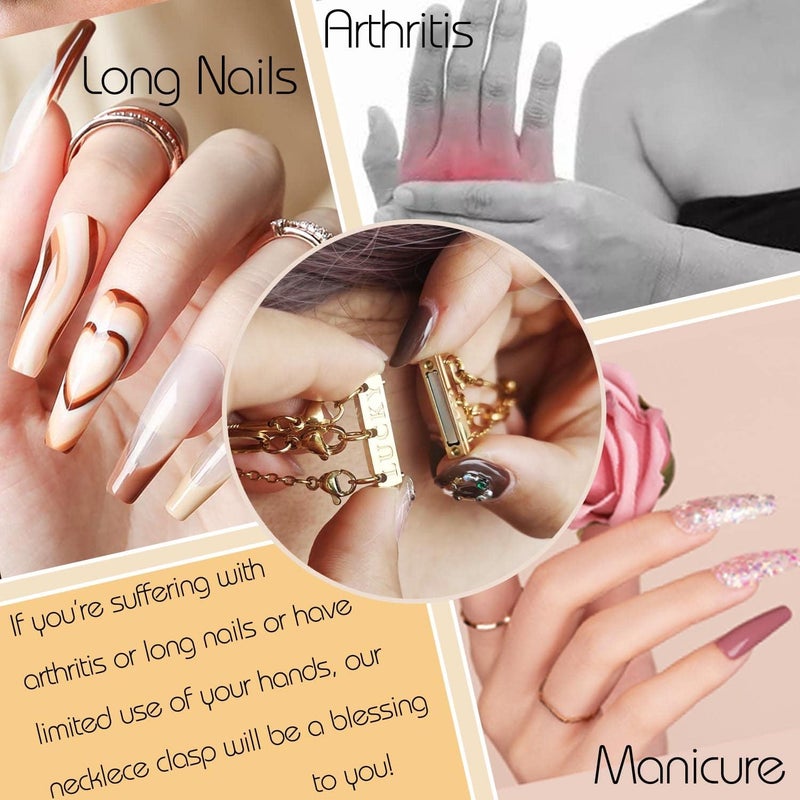 Qulltk Lucky Necklace Separator for Layering Strong Magnetic Clasps, 14K Gold and Silver Multiple Necklace Clasps for Layered Look - Image 5